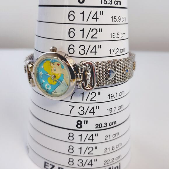 Disney Tinker Bell Silver-Toned Metal Band Watch New in Box - Picture 8 of 8